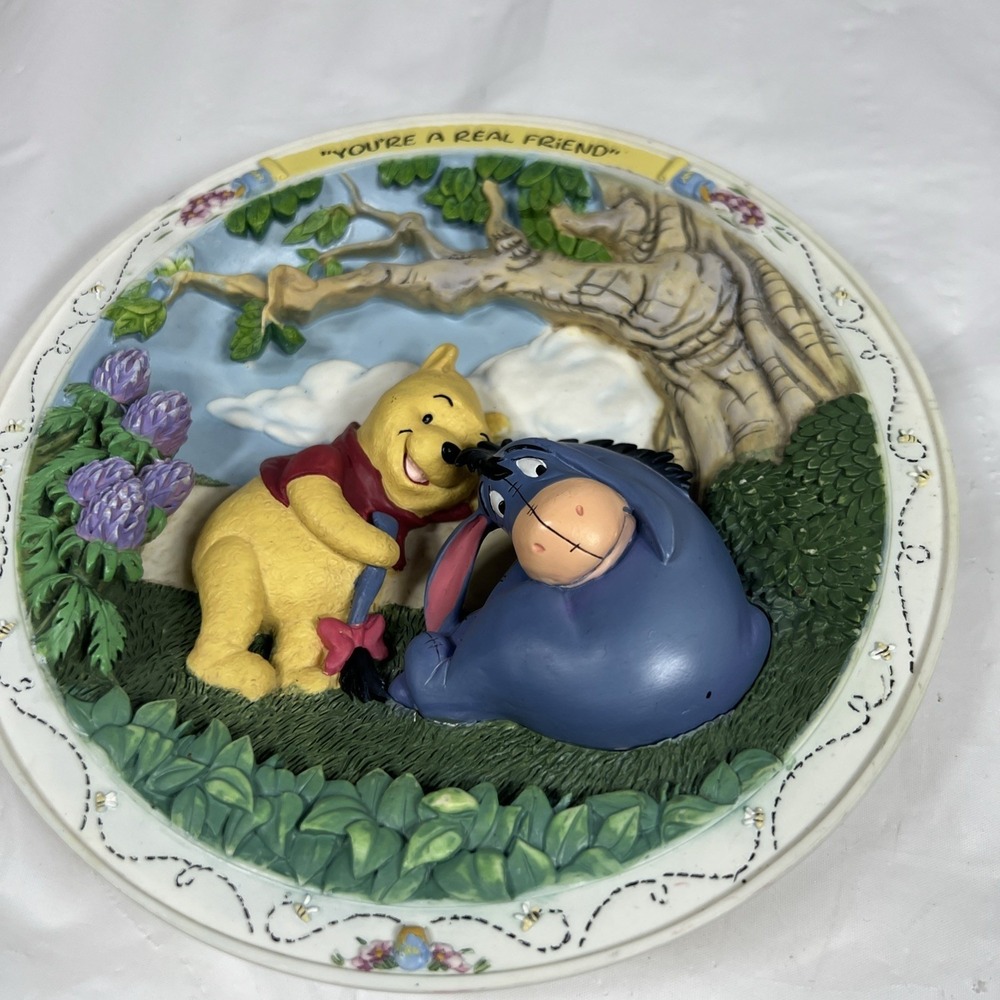 Bradford Exchange Winnie The Pooh 3D Plate Your A Real Friend EYORE